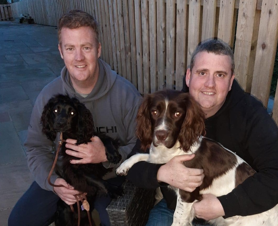 Clive and Chris Lloyd with Dogs RIP